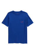 vineyard vines Kids' Vintage Whale Pocket Graphic Tee, Size M in Royal Ocean