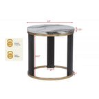 Round End Table - Gold / Brown