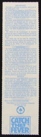 1993 NLCS Game 2 Phillies vs. Braves Ticket Stub