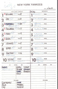 1989 New York Yankees Spring Training 5.5x8.5 Lineup Card vs. White Sox 151529