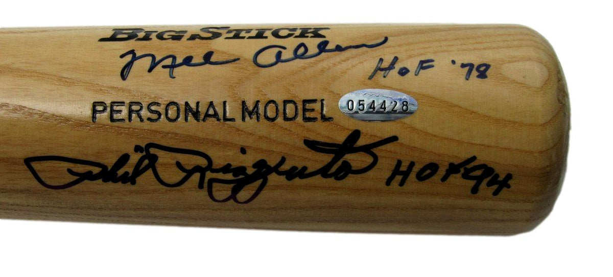 Phil Rizzuto/Mel Allen Dual-Signed/Inscr Adirondack Baseball Bat Steiner 190335