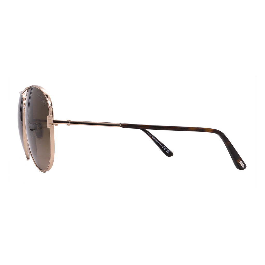 Men's Tom Ford FT0823/S 28F Aviator Sunglasses // Gold + Brown Gradient