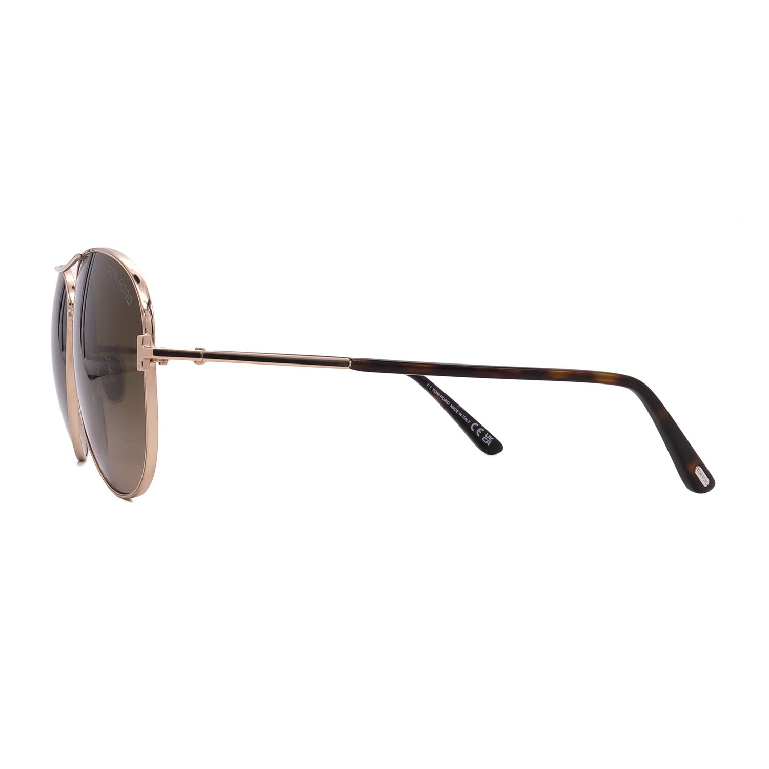 Men's Tom Ford FT0823/S 28F Aviator Sunglasses // Gold + Brown Gradient