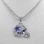 Dallas Cowboys Helmet Pendant Necklace – Sparkling Zircon Gift for Football Fans