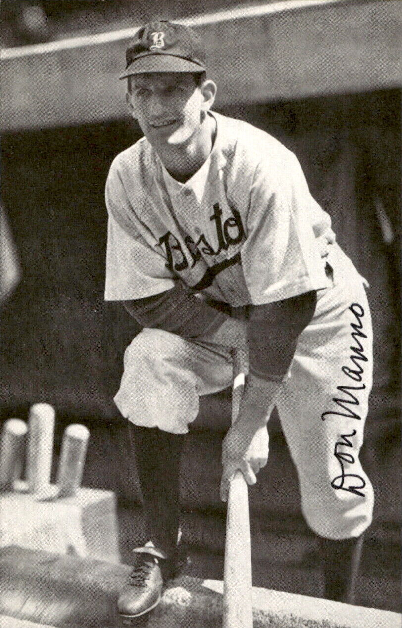 Don Manno Boston Braves d. 1995 Signed/Auto 3x5  Photo 178595