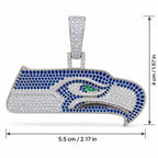 Seattle Seahawks Logo Pendant Necklace – with Heart Tennis Chain for Fans