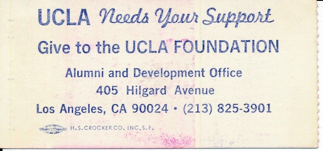 1976 USC Trojans vs. UCLA Football Game Ticket Stub 148546