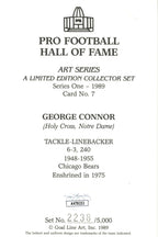 George Connor HOF Autographed Goal Line Art GLAC Postcard Bears JSA 180892