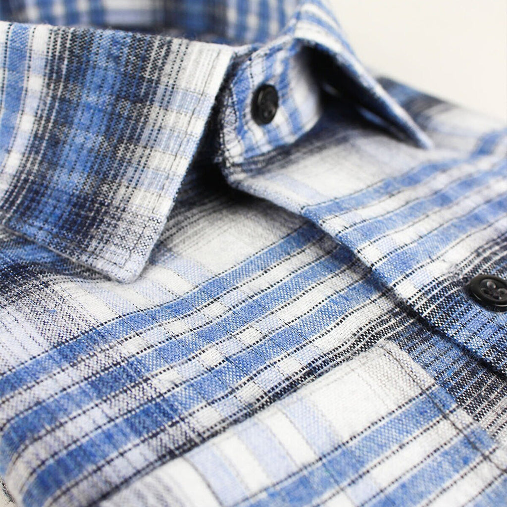 Sean Long Sleeve Checked Pocket Shirt // Light Blue