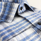Sean Long Sleeve Checked Pocket Shirt // Light Blue