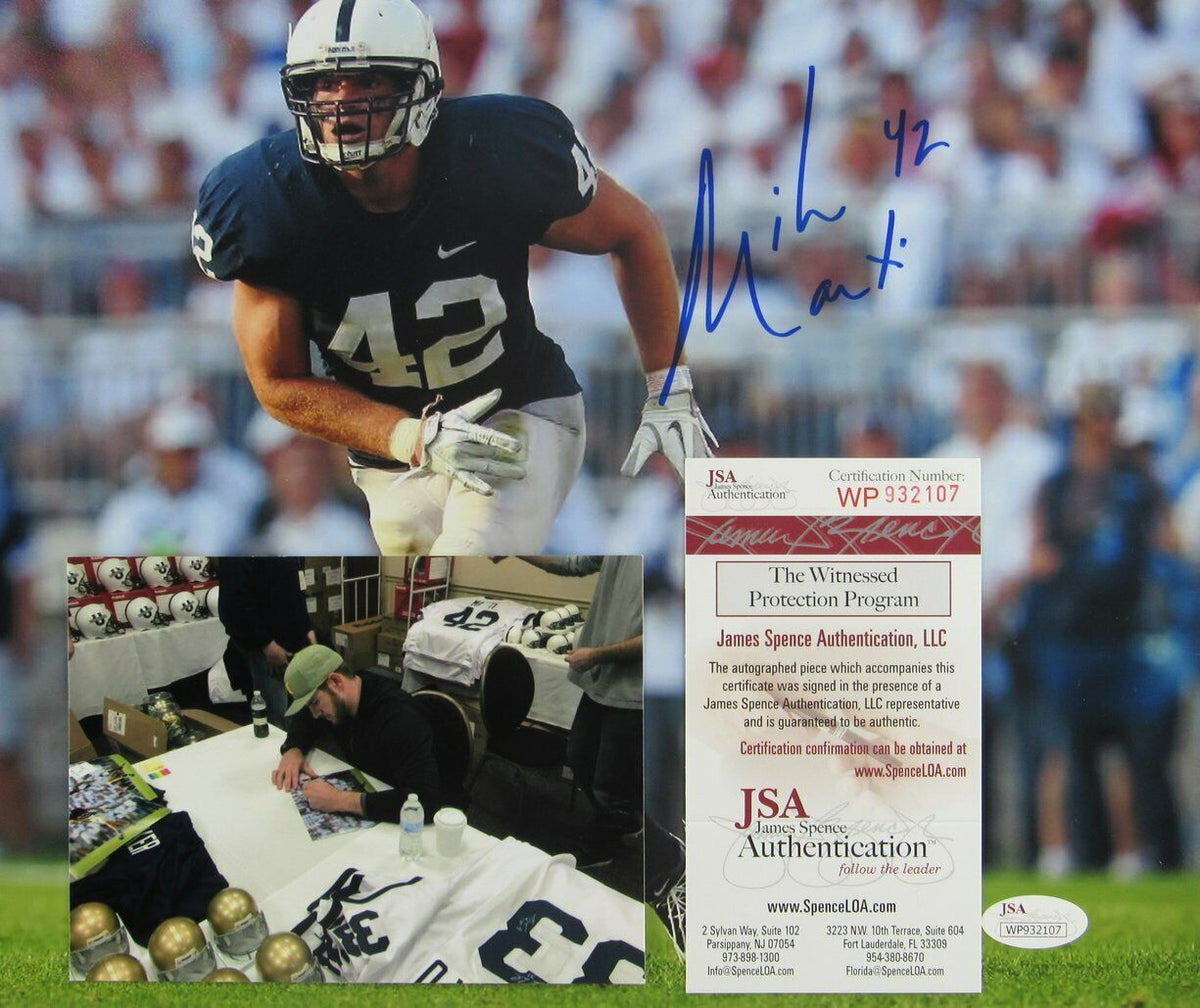 Mike Mauti Penn State Signed/Autographed 11x14 Photo JSA 162763