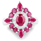 3.04 Carat Glass Filled Ruby .925 Sterling Silver Ring