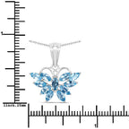 1.76 Carat Genuine Swiss Blue Topaz .925 Sterling Silver Pendant