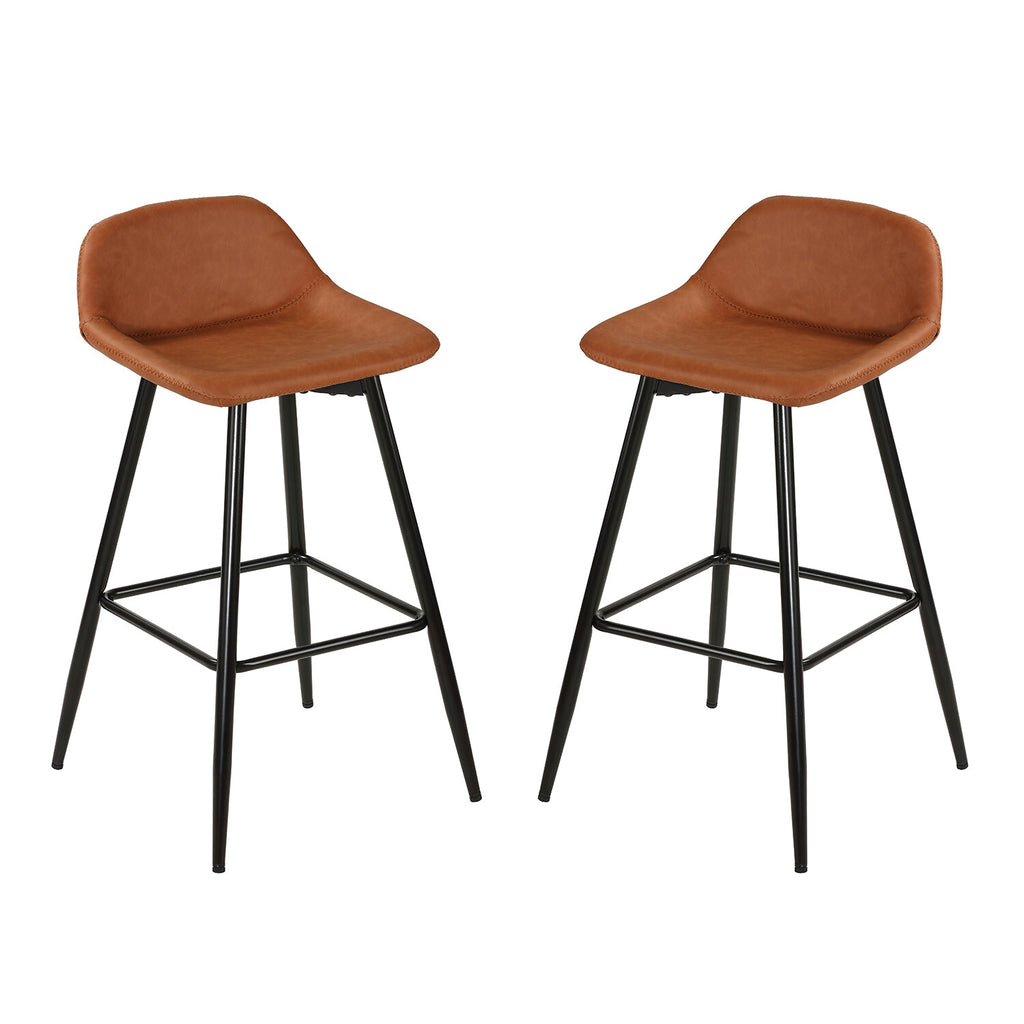 Rain Counterstool in Faux Leather Set of 2 // Brown