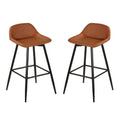 Rain Counterstool in Faux Leather Set of 2 // Brown