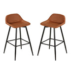 Rain Counterstool in Faux Leather Set of 2 // Brown