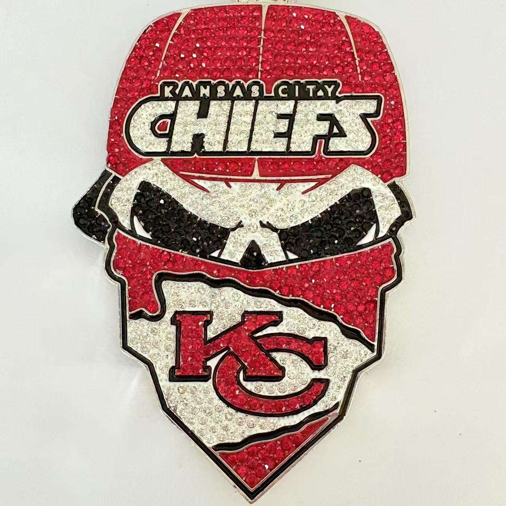 Newest Sports Team Logo Bandit Skull  Pendant Necklace – Iced Out Hip Hop Jewelry for True Fans