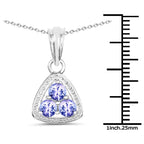 0.69 Carat Genuine Tanzanite .925 Sterling Silver Pendant