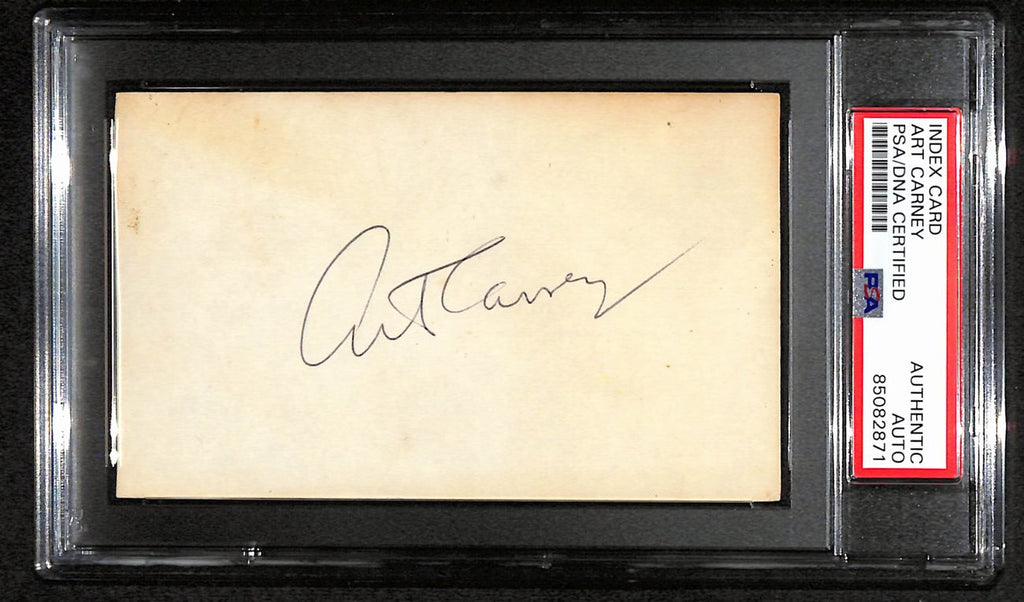 Art Carney Signed 3x5 Index Card "Honeymooners - Norton" PSA/DNA 184301
