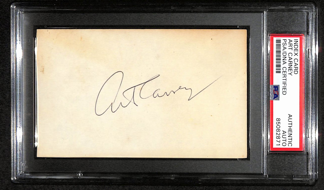 Art Carney Signed 3x5 Index Card "Honeymooners - Norton" PSA/DNA 184301