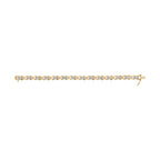 10k Yellow Gold 2.00 Cttw Diamond Cluster and Alternating "X" Link Bracelet (I-J Color, I3 Clarity) - 7"