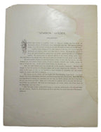 "Sparrow" Golden Boxer 1895 Boxing Gladiators 11x15 Supplement Poster