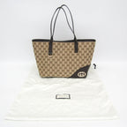 Gucci // GG Canvas + Leather Tote // Beige + Dark Brown // Pre-Owned
