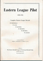 1953 Eastern Baseball League Complete League 1923-1953 Records Book 142064