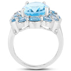 8.77 Carat Genuine Swiss Blue Topaz .925 Sterling Silver Ring