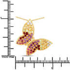 1.62 Carat Genuine Multi Stones .925 Sterling Silver Pendant