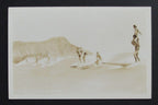 Vintage Surfing  Waikiki Theme B/W Photo Postcard