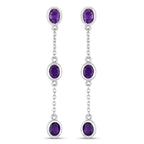 2.04 Carat Genuine Amethyst .925 Sterling Silver Earrings