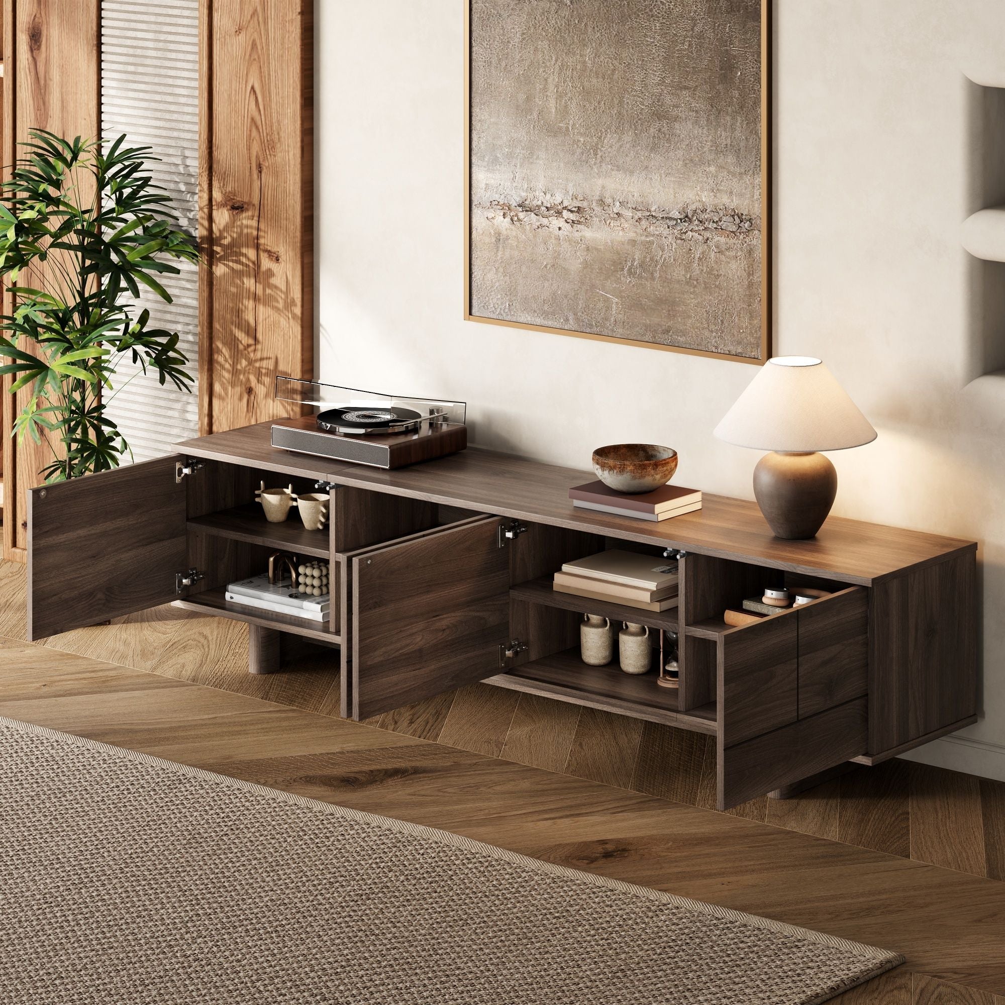 TV Stand For TVs Up To 85" - Dark Brown