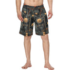 Baha Ranch Cyber Digital Gaming Men's Beach Board Swim Shorts