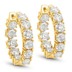 3.08 Carat Genuine Lab Grown Diamond 14K Yellow Gold Earrings