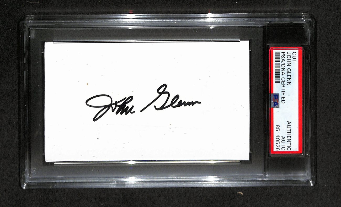 John Glenn Autographed 3x5 Cut Card PSA/DNA 186571