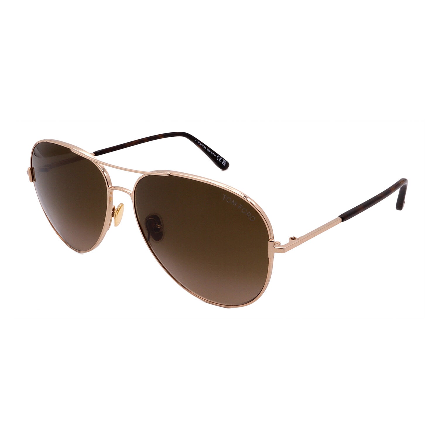 Men's Tom Ford FT0823/S 28F Aviator Sunglasses // Gold + Brown Gradient