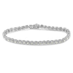 .925 Sterling Silver 1.0 Cttw Diamond Miracle-Set Square Milgrain 7" Link Tennis Bracelet (I-J Color, I3 Clarity)