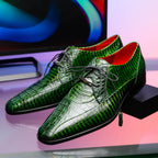 Moncalieri // Alligator + Cobra Skin Leather Oxfords // Green