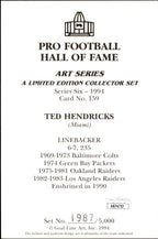 Ted Hendricks HOF Autographed/Inscribed Goal Line Art GLAC Postcard Raiders JSA