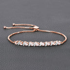 0.89 Carat Genuine Morganite and White Topaz .925 Sterling Silver Bracelet