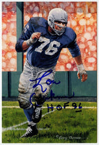 Lou Creekmur Signed/Auto Goal Line Art GLAC Postcard w/HOF Lions PSA/DNA 160036