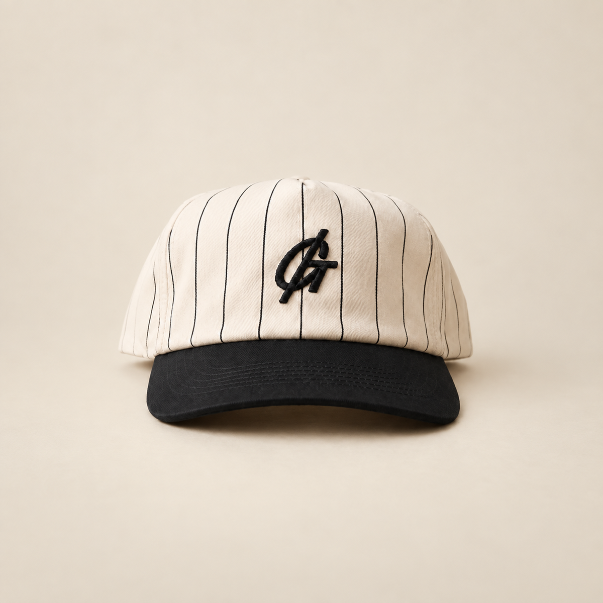 The Pinstripe Monogram Cap