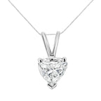 14K White Gold 1/5 Cttw 3-Prong Set Heart Shaped Solitaire Lab Grown Diamond 18" Pendant Necklace (F-G Color, VS2-SI1 Clarity)