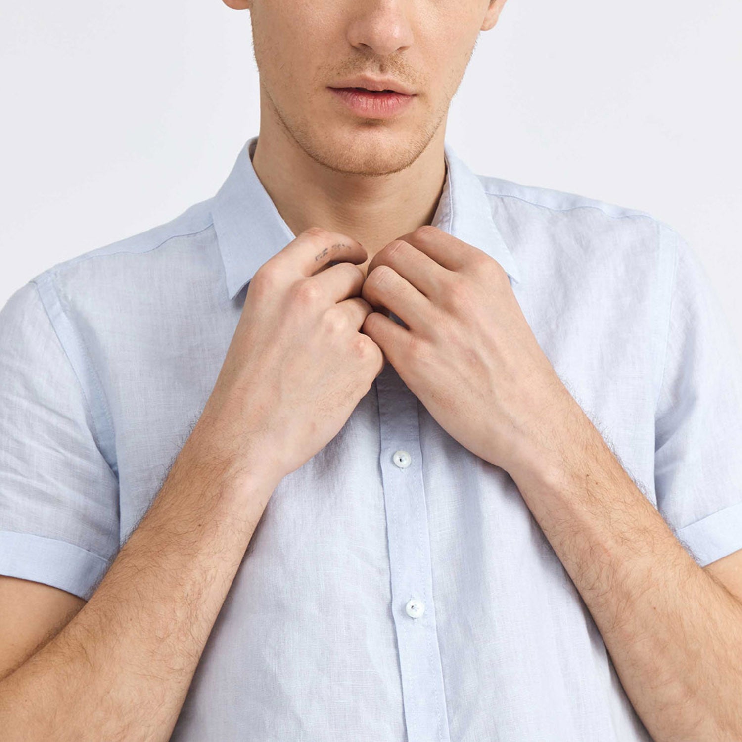 Canne Linen Short Sleeve // Blue