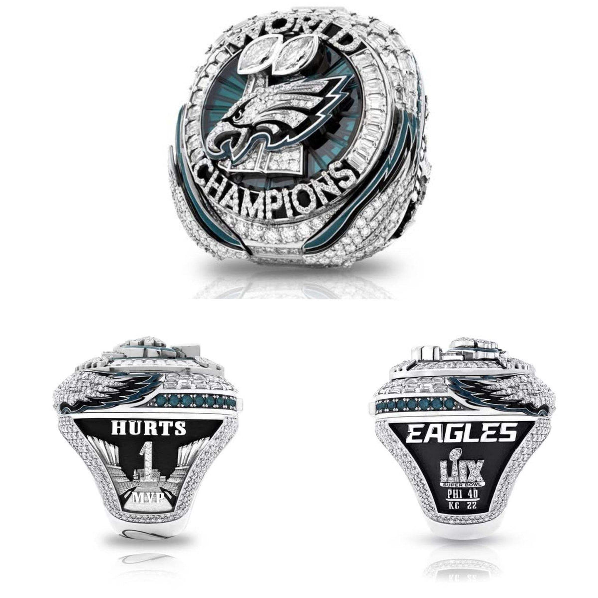 Philadelphia Eagles Championship Ring Set – 5pcs Super Bowl Replica Collectible Set