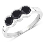 1.22 Carat Genuine Black Diamond .925 Sterling Silver Ring