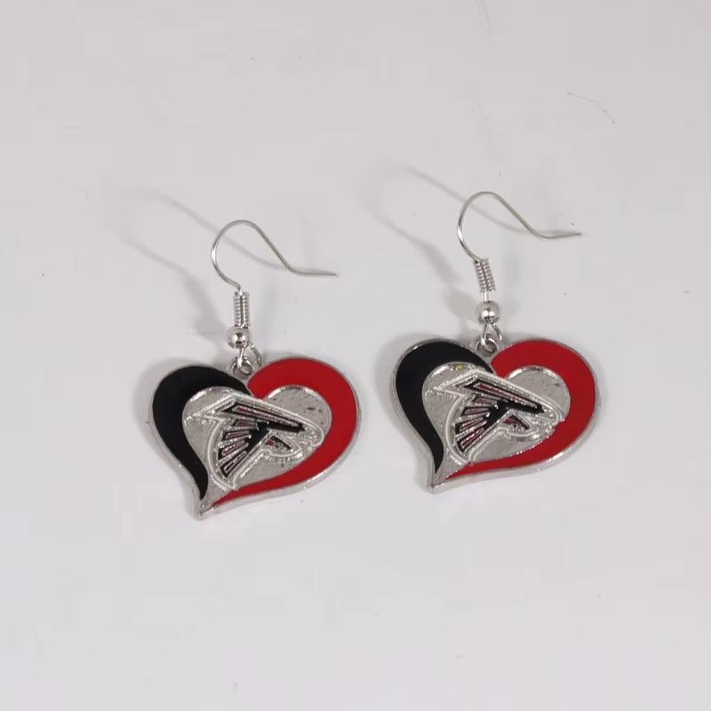 Football Team Logo Heart Earrings –  Game Day Accessories & Gift for Sports Fan