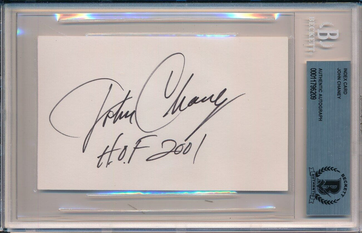 John Chaney HOF Temple Univ Signed/Inscribed 3x5 Index Card Beckett 148299