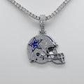 Dallas Cowboys Helmet Pendant Necklace – Sparkling Zircon Gift for Football Fans